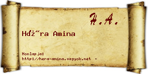 Héra Amina névjegykártya